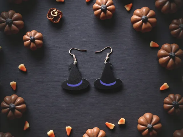 Witch hat earrings
