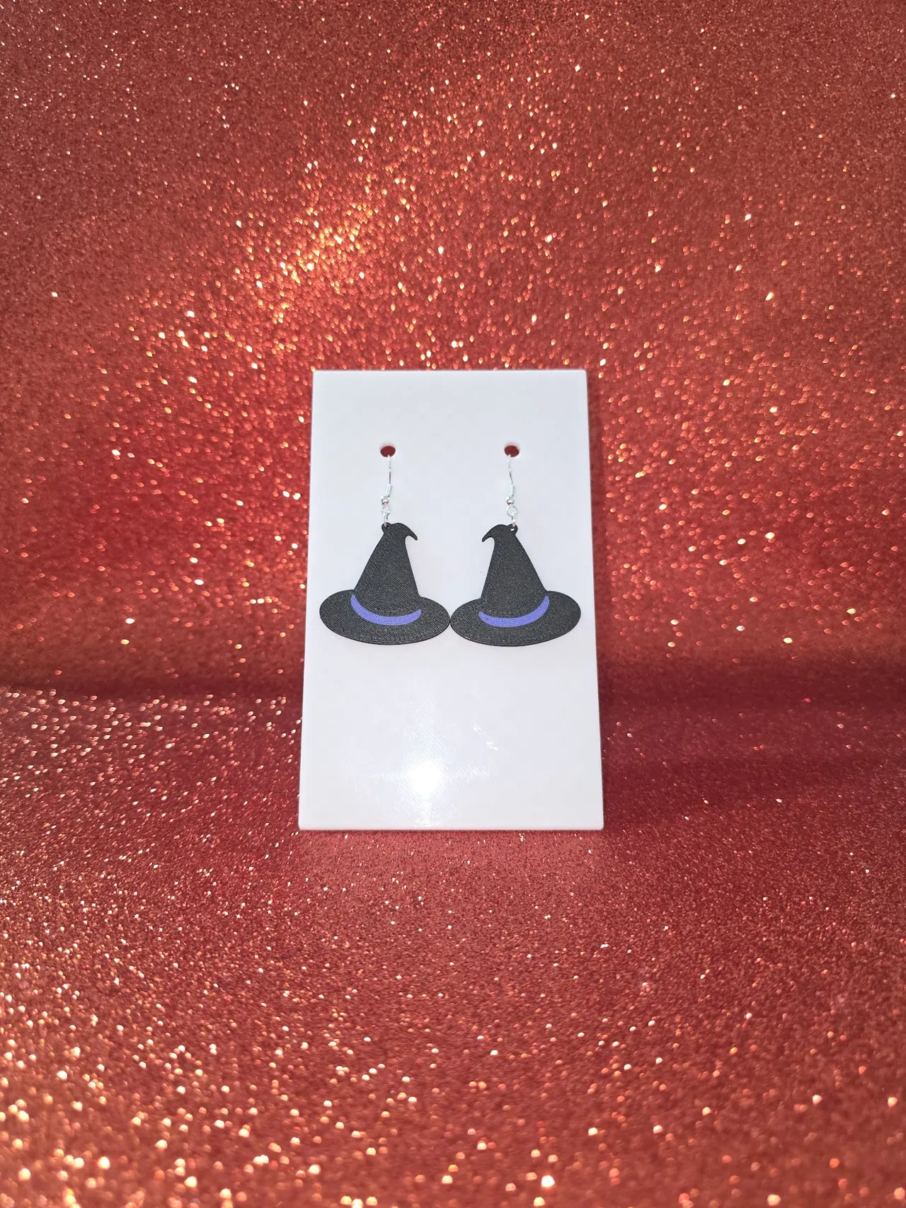 Witch hat earrings view 2