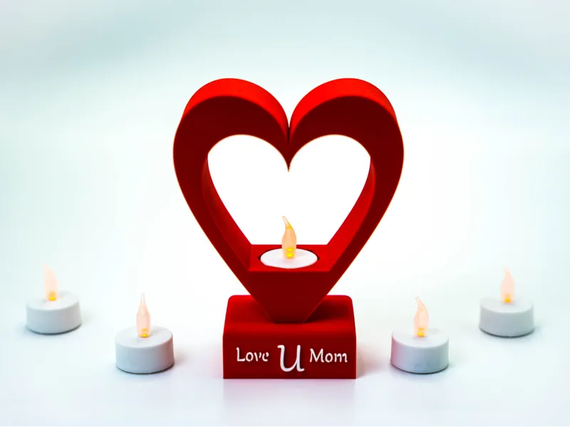 Mother’s Day Heart LED Candle Holder – Gift - Mom