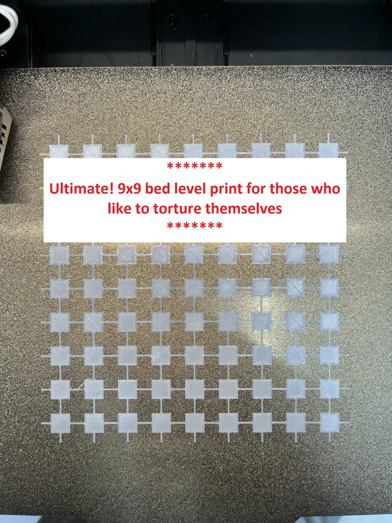 Ultimate 9x9 Bed Leveling Squares! - Optimized for Professional firmware with UBL
