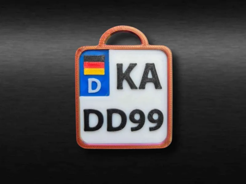 Motorcycle license plate KEYCHAIN with Flag