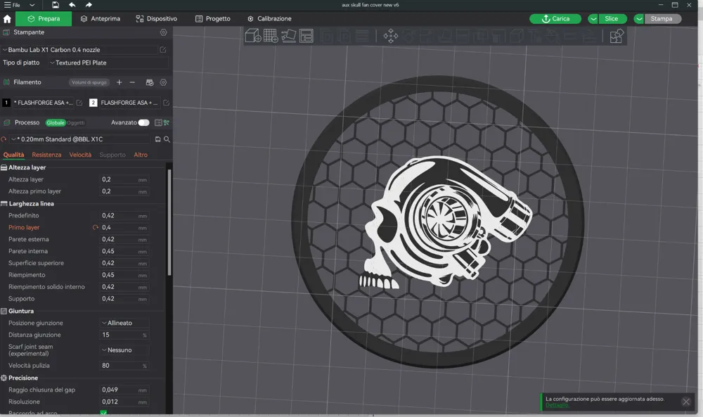 Aux TurboSkull Fan Cover X/P series Remixed by G3D Lab - MakerWorld