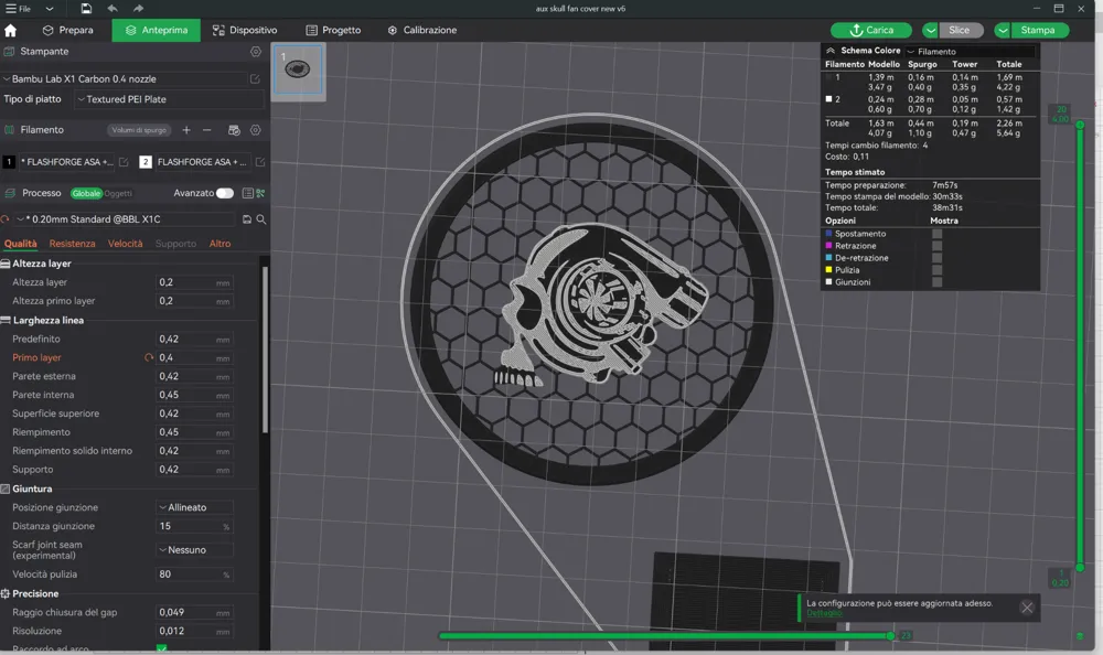Aux TurboSkull Fan Cover X/P series Remixed by G3D Lab - MakerWorld