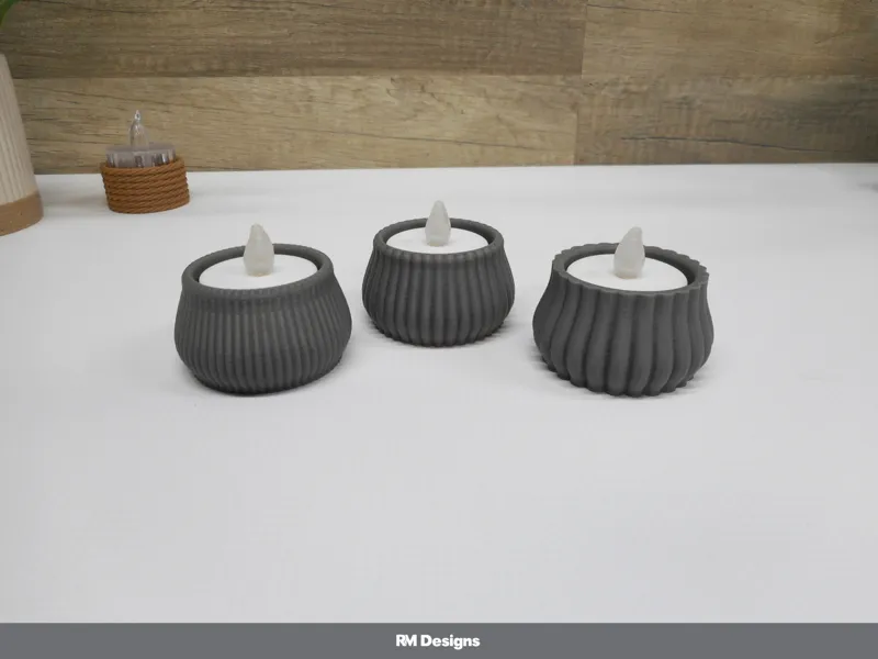 Ribbed Tea Light Holders