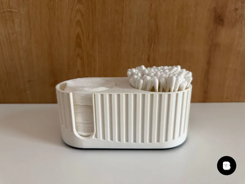 Japandi Style Cotton Pad & Swab Organizer