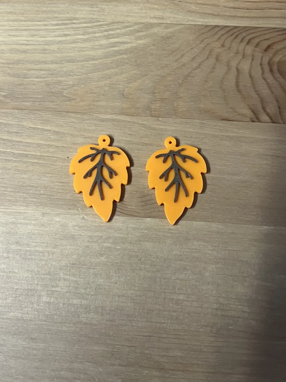 leaf earrings view 2