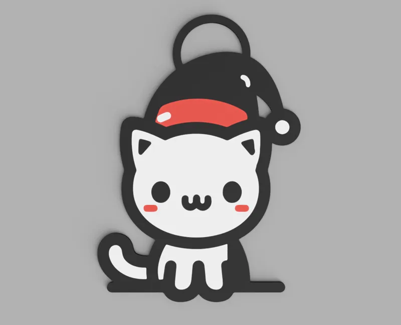 Cute Christmas Cat Ornament