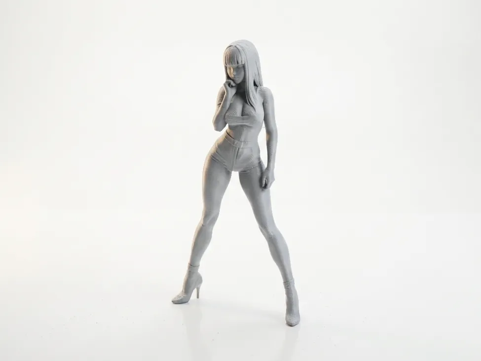 Skinny Lady Figurine Female Character 3D Printable view 2