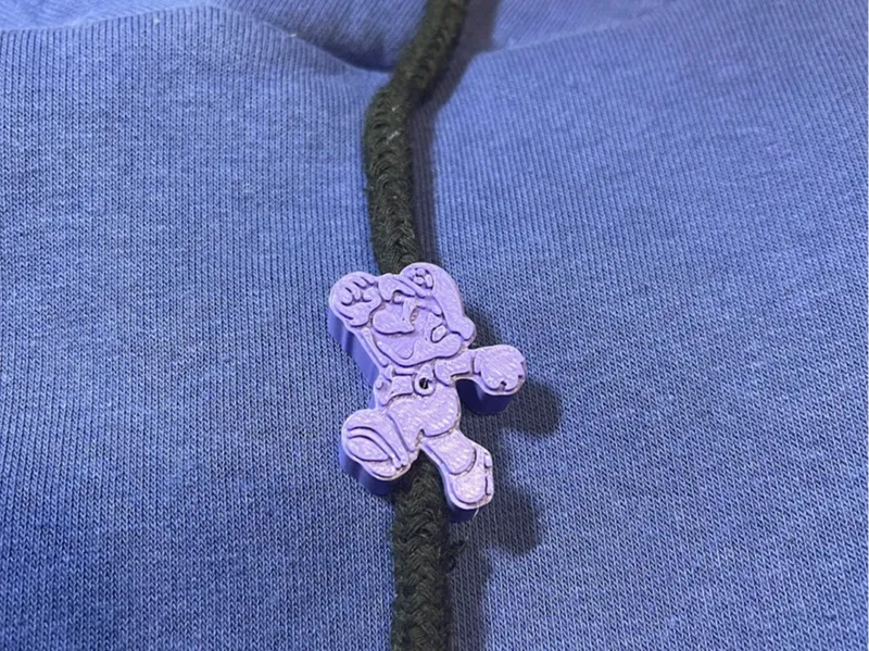 Simple Mario Hoodie Drawstring Beads