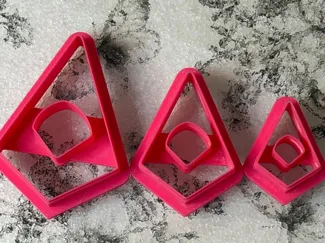 Clay Geometric Teardrop w/ Cutout Cutter Set