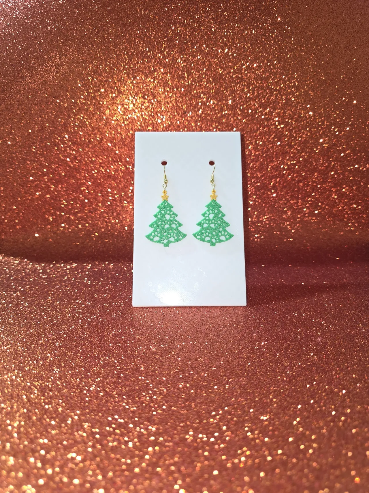 Christmas tree paws earrings view 2
