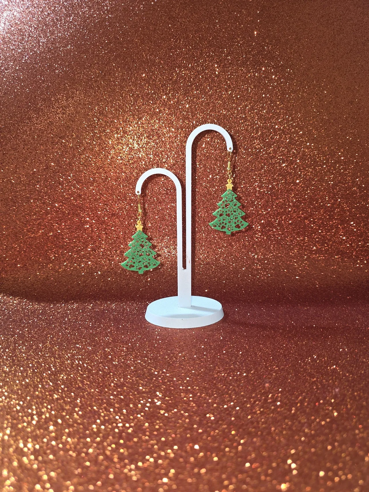 Christmas tree paws earrings view 3