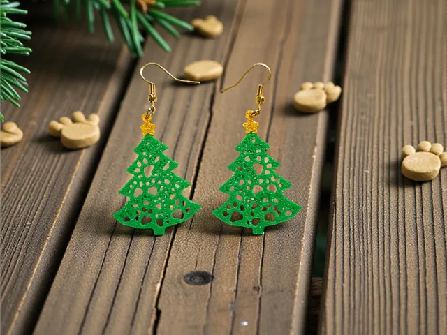 Christmas tree paws earrings