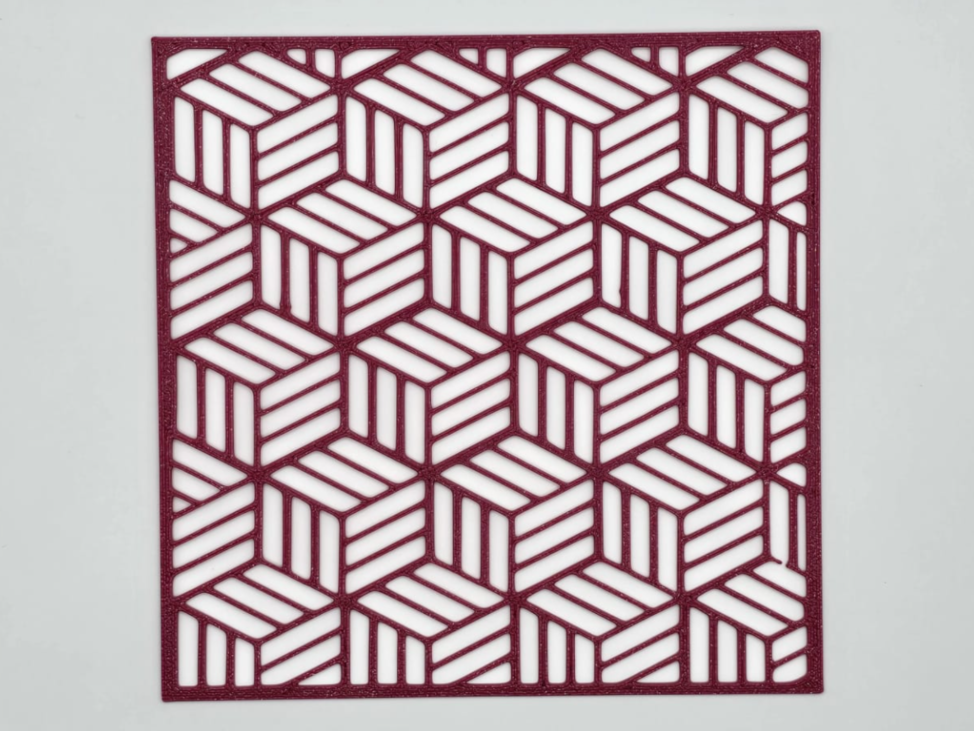 Isometric Cube Geometric Pattern Craft Stencil