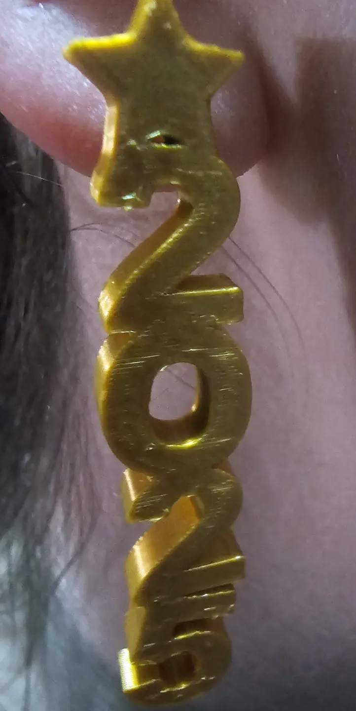 3D New Years Eve 2025 Stud Earrings! view 2