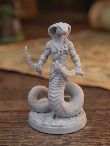 Escenografía en miniatura: Yuan-Ti Malison - Cobra Serpentfolk Dual Duelist — vista de referencia 2