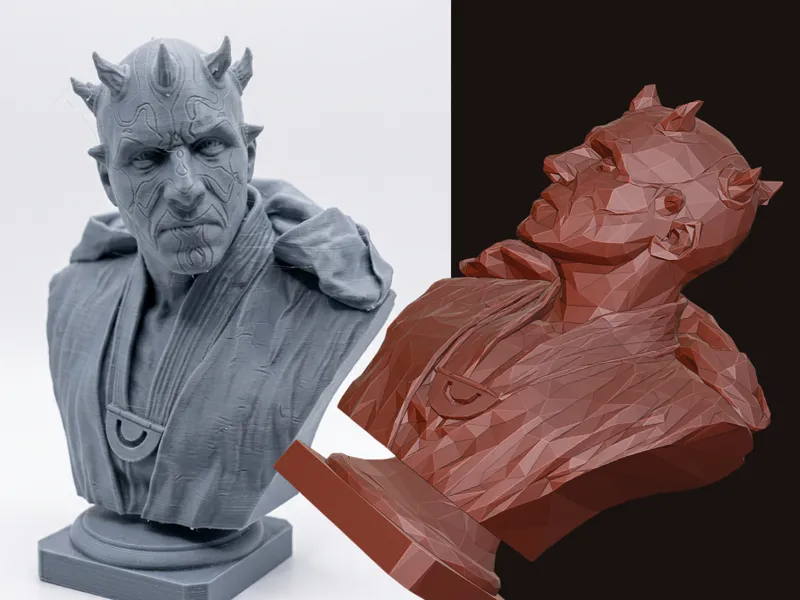 Maul and Low Poly Maul the Darth Pawn