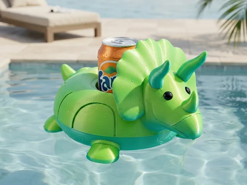Triceratops Drink Float|Prehistoric Pool Companion