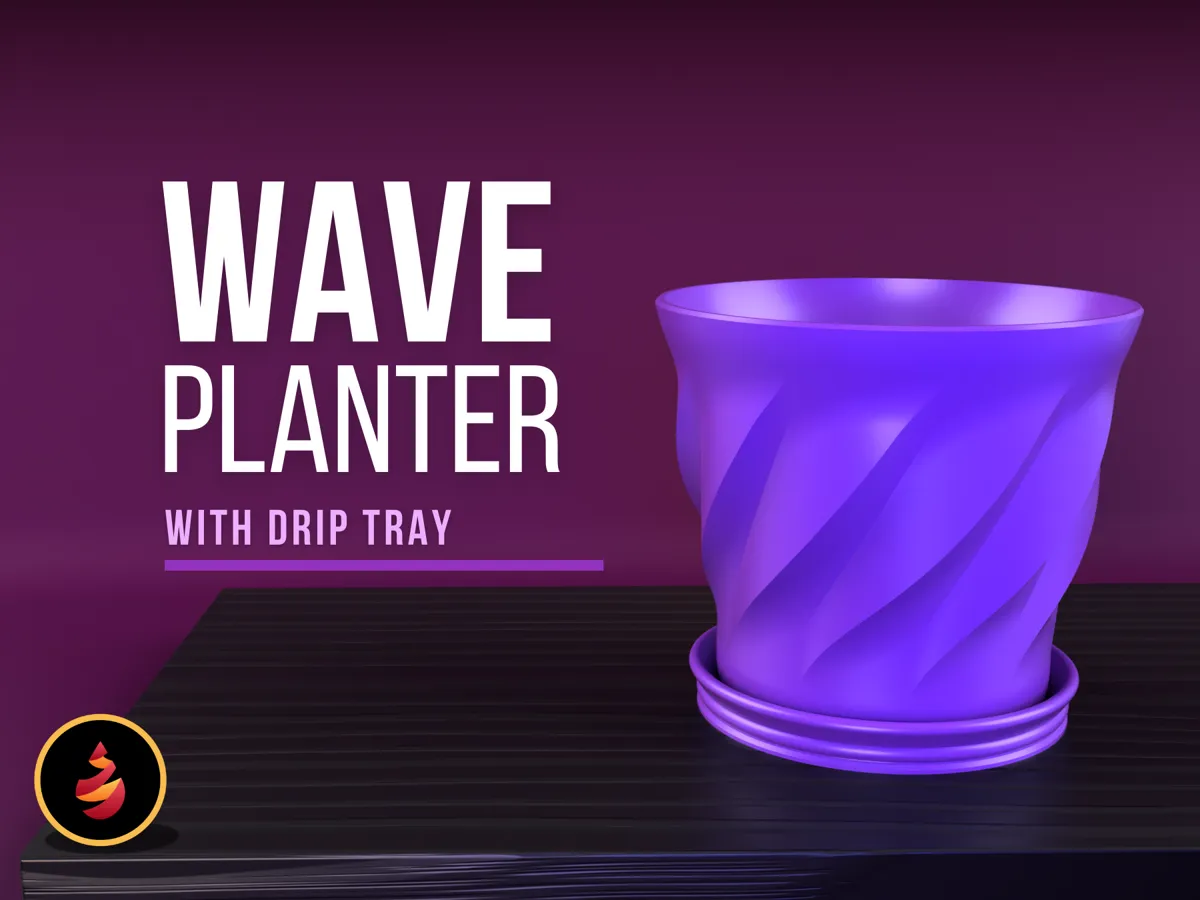 Wave Planter with Drip Tray - Free 3D Print Model - MakerWorld