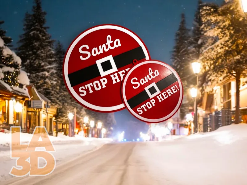 Santa Stop Here Sign/Bauble Christmas Decoration