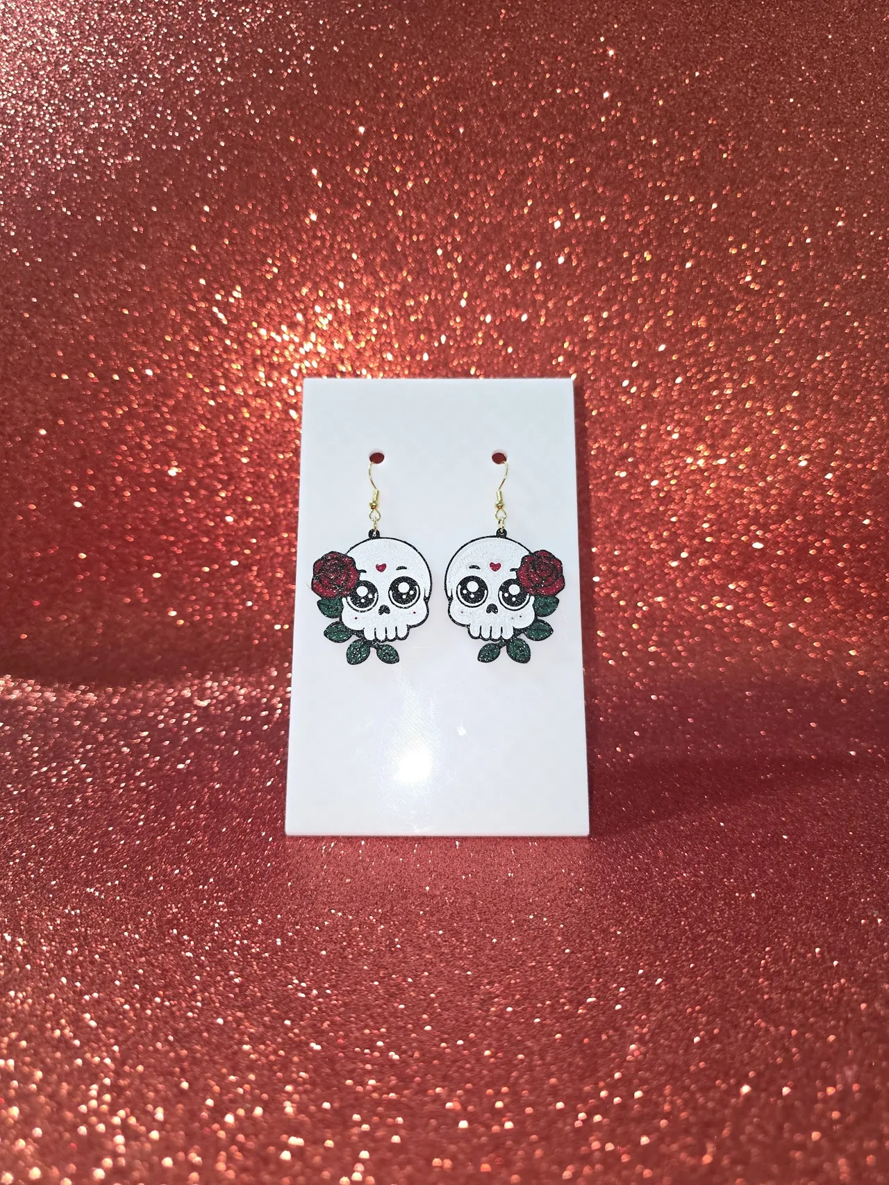 Romantic skull earrings view 2