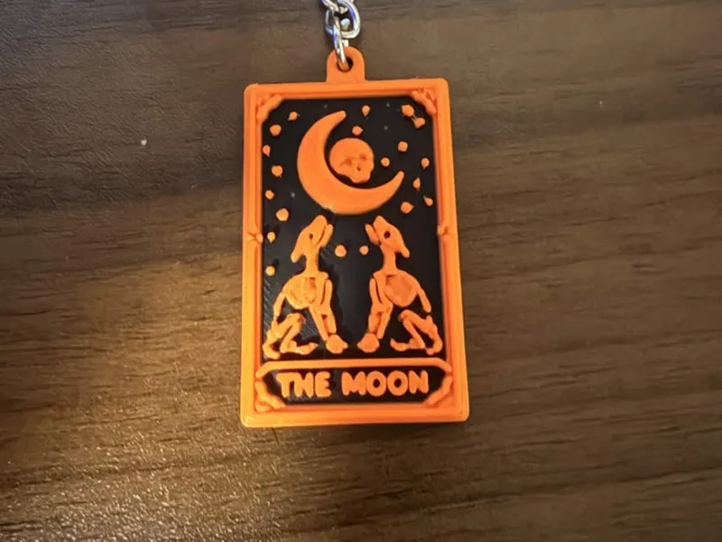 Skeleton Dog Tarot Card Keychain