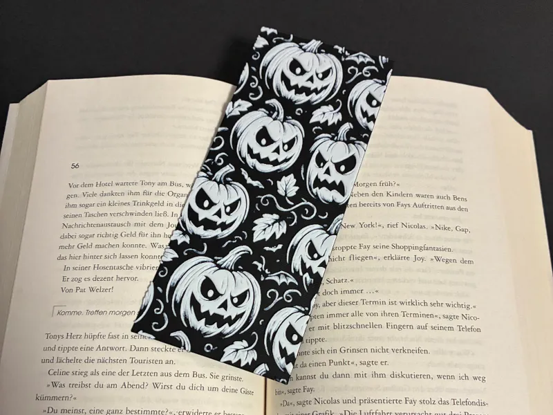Halloween Kürbis Lesezeichen