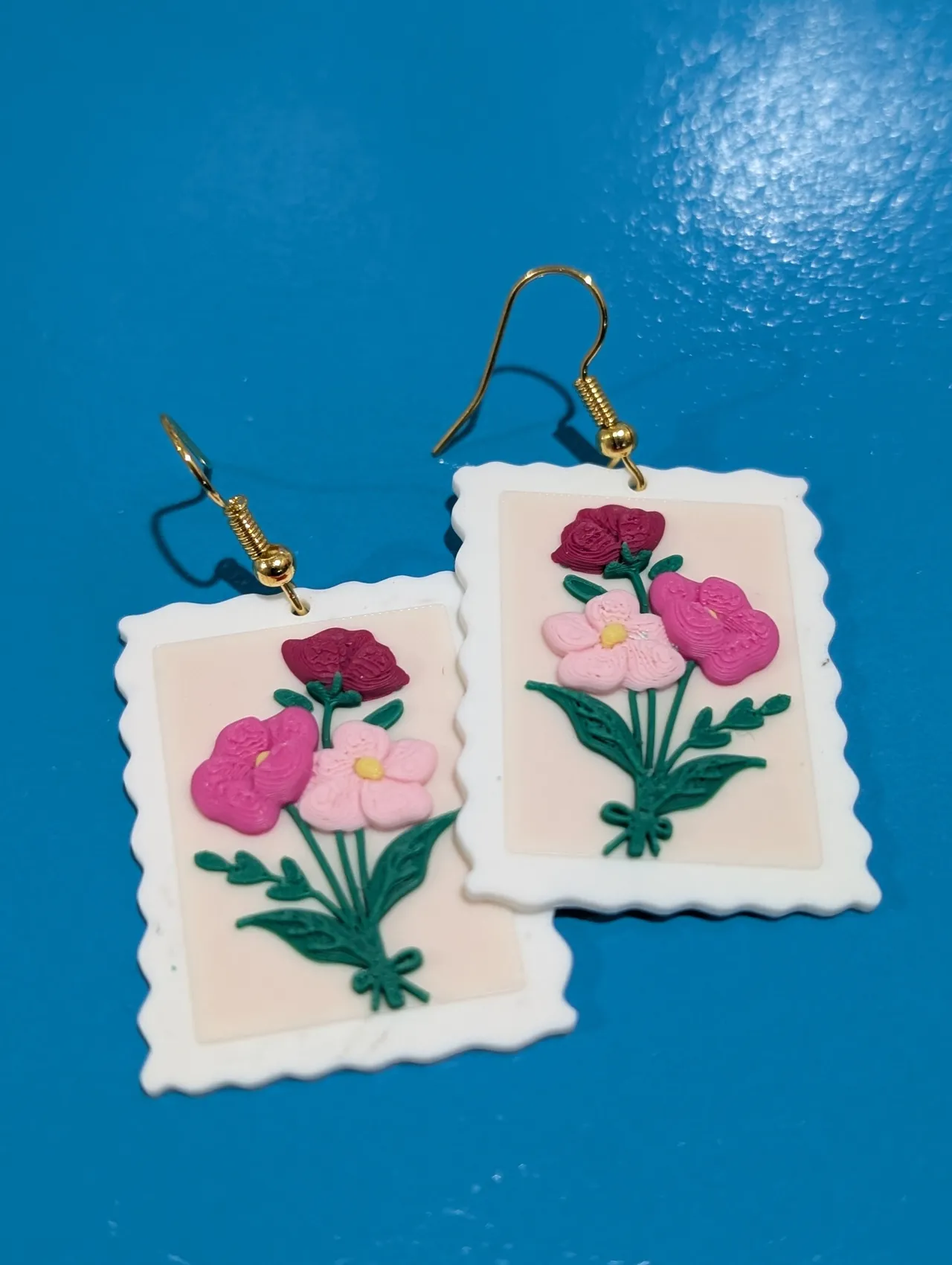 Flower Stamp Earrings view 3