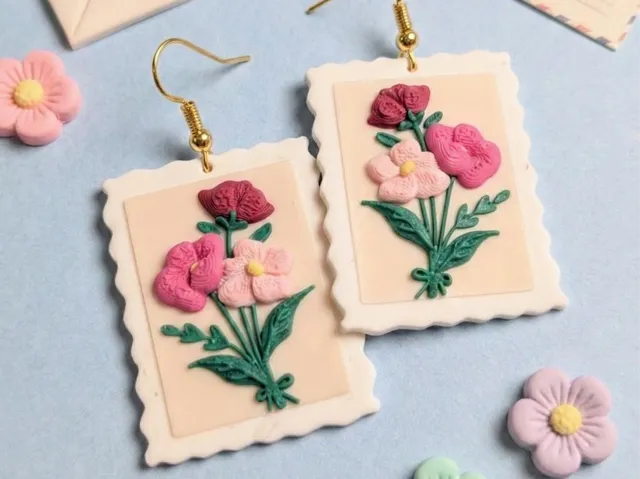 Flower Stamp Earrings