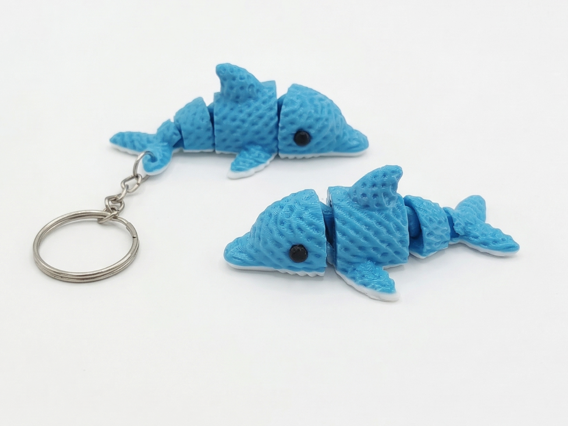 Mini knitted flexi dolphin + keychain