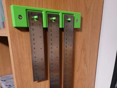 Triple Metal Ruler Wall Rack (Recessed Design)