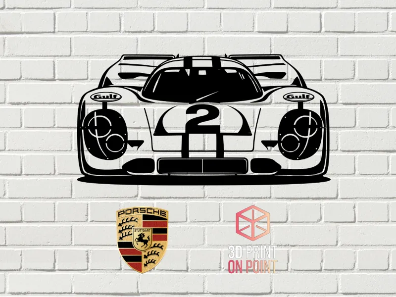 PORSCHE 917 Gulf Le Mans - 2D WALL ART #1