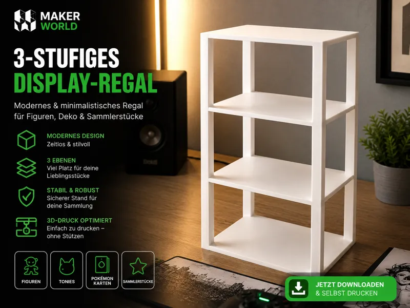 Modernes 3-stufiges Display-Regal