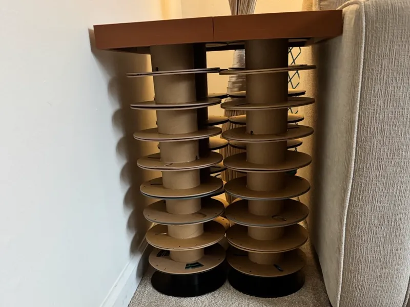 Side Table using empty filament spools
