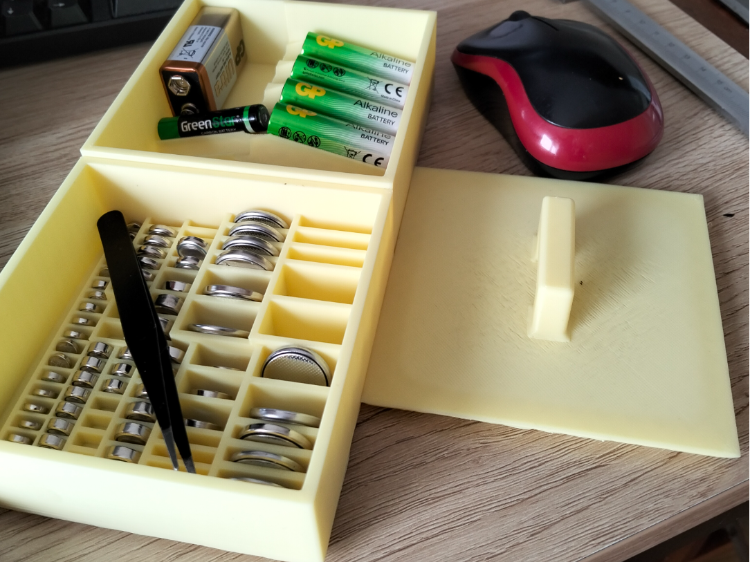 Stackable Battery Organizer System AA Button Cell