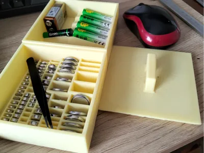 Stackable Battery Organizer System AA Button Cell