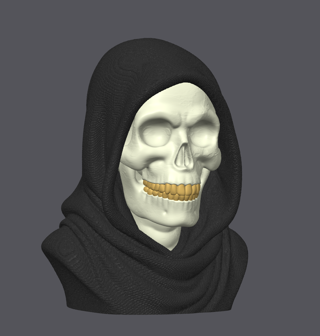 Miniatura 2 do modelo 3D Skull Death Bust — Gothic Statue