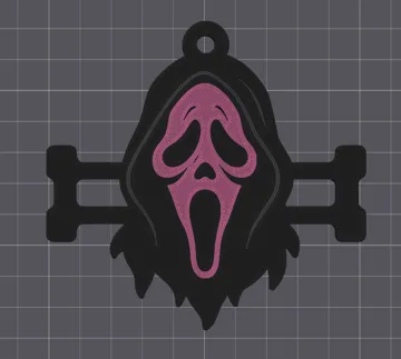 Accesorio para sujetar ligas de cabello: Ghostface Pink Hair Tie Holder Keychain — vista de referencia 4