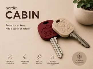 Nordic Cabin Key Cover