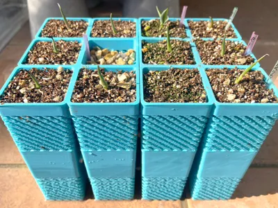 Mesh structure plant growing pot. Don't forget to print the separate file (bottom) as well