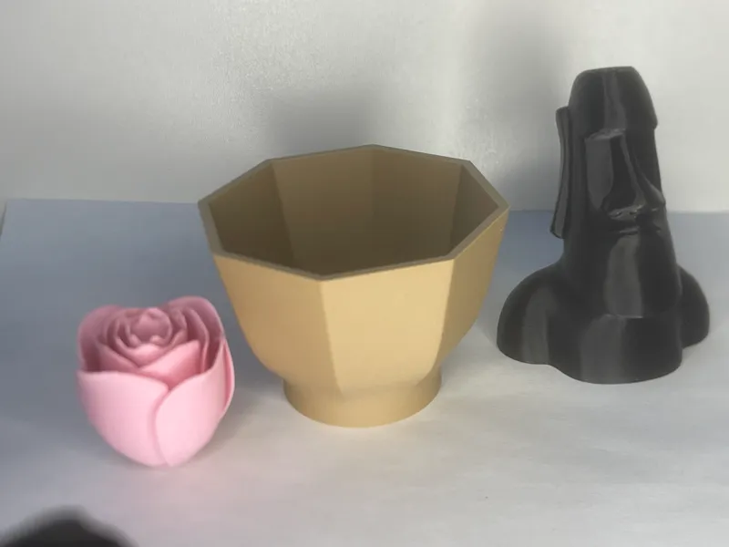 moai stone rose and plant pot for summer