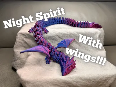 Night spirit dragon with wings