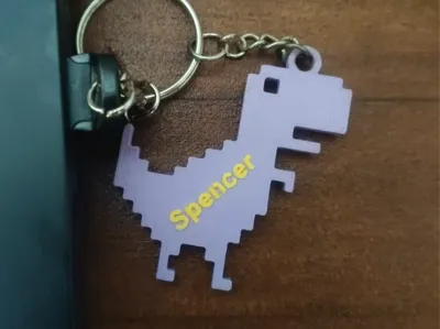 Custom Name Google Dinosaur Pendant