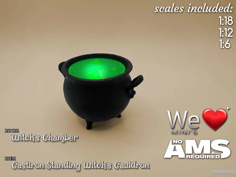 WLM - Castiron Standing Witch's Cauldron
