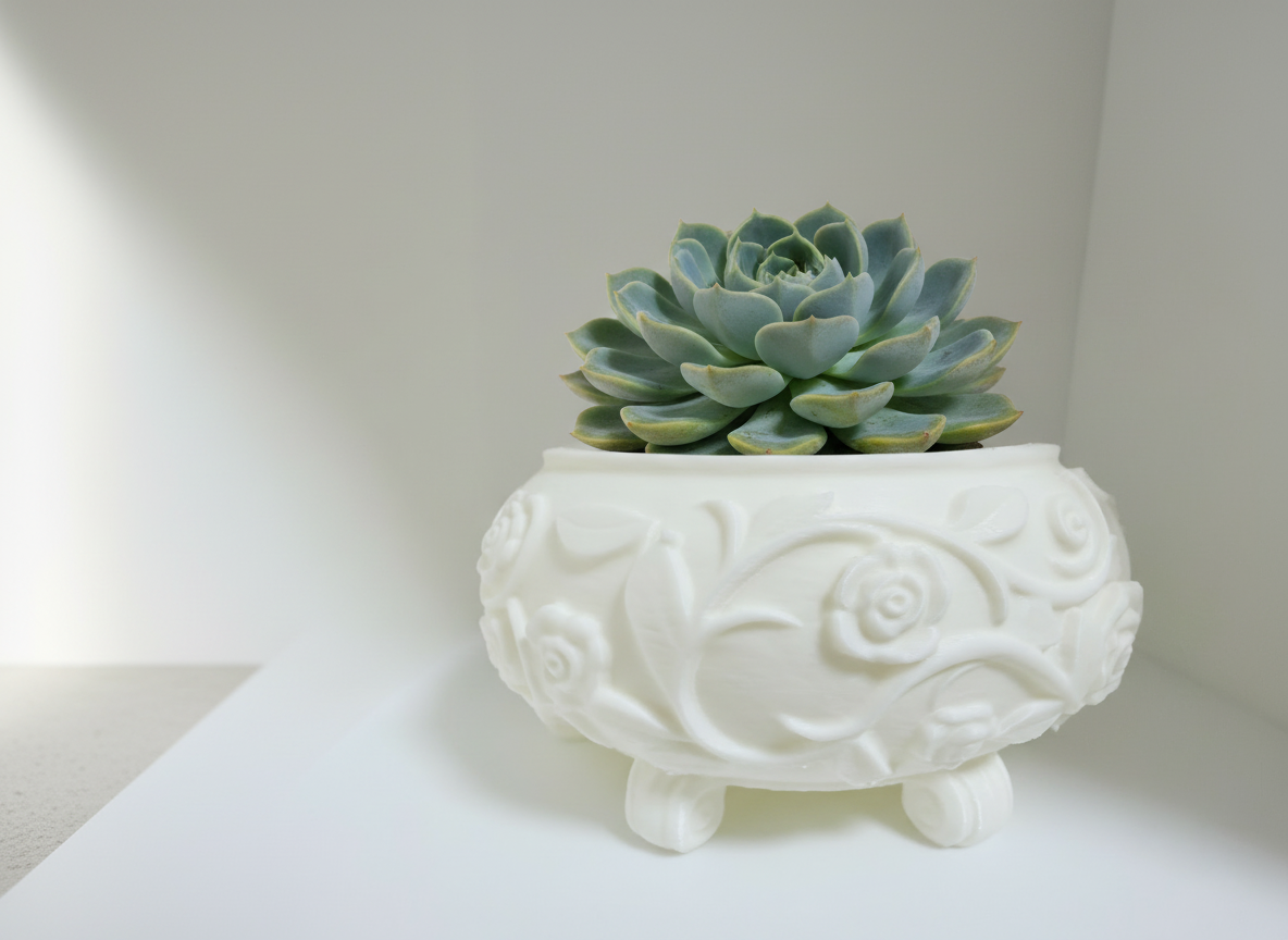 Miniatura 3 do modelo 3D Ornate Floral Bowl - Decorative & Planter