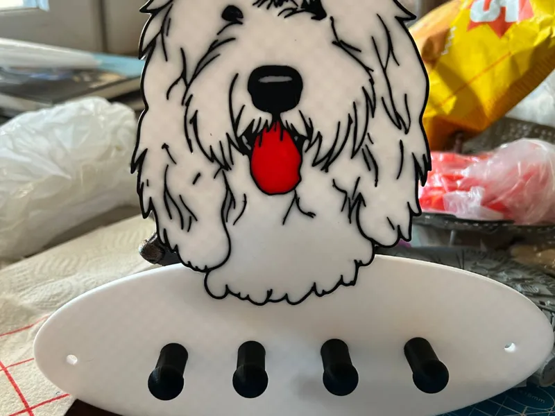 Puli dog wall key holder
