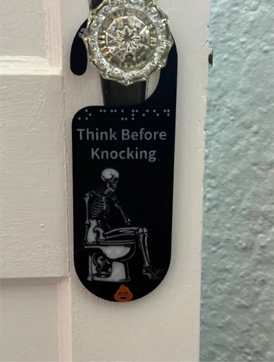 Thinking Skeleton Door Sign