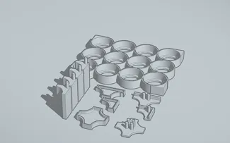 17ml Paint Bottle Variable Storage Rack (Cap down / Cap up) [Vallejo]