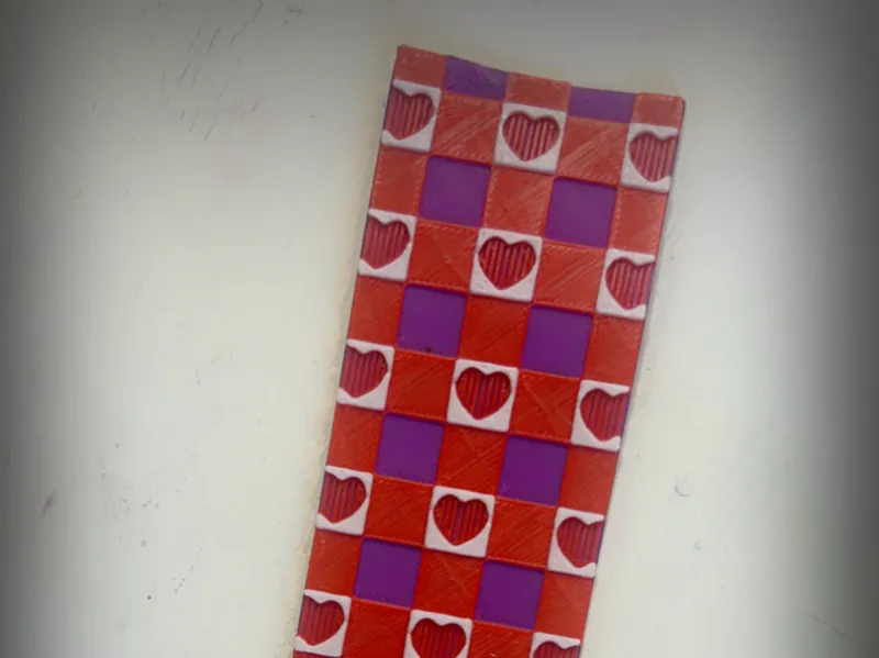 Checkered Heart Love Bookmark Hueforge Picnic