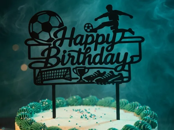 Topper de gâteau anniversaire football